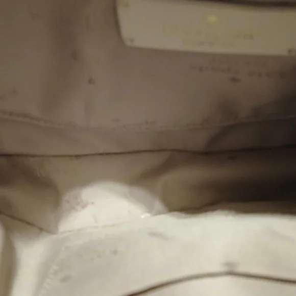 Kate Spade Carey Zip Top Crossbody Quilted Leather Crescent Bag Cream Gold Chain - Picture 8 of 10